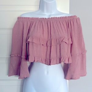 Pink textured crop top Love Tree